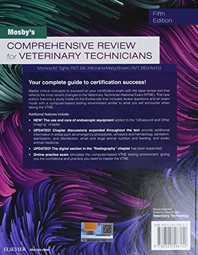 Mosby's Comprehensive Review for Veterinary Technicians [Paperback] Tighe RVT  BA  MEd, Monica M. and Brown RVT  BEd Ad Ed, Marg