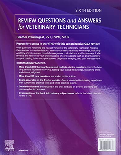 Review Questions and Answers for Veterinary Technicians [Paperback] Prendergast BS  RVT  CVPM  SPHR, Heather