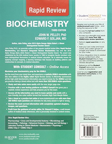 Rapid Review Biochemistry: With STUDENT CONSULT Online Access [Paperback] Pelley PhD, John W. and Goljan MD, Edward F.