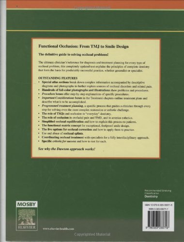 Functional Occlusion: From TMJ to Smile Design [Hardcover] Dawson DDS, Peter E.